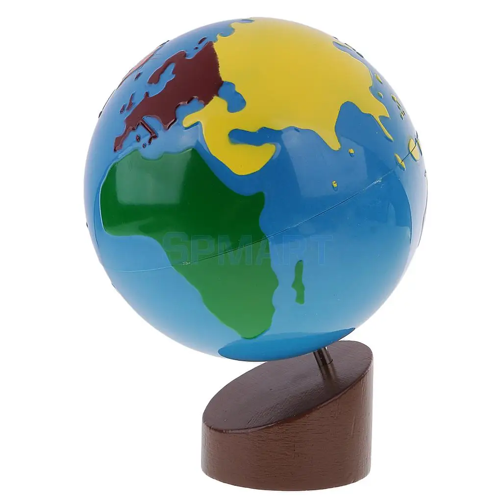 11 Colored Pencil Holder+Geography Globe for Children Montessori Developing Wooden Toy