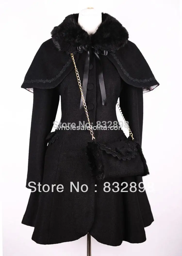 Nouveau Hiver Laine D'hiver Style Long Manteau Noir Filles Doux Manteaux Marque fAAO4wq