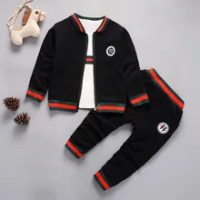 

IENENS 3PC Toddler Boys Clothing Sets Children Kids Boy Outfits Autumn Baby Infant Casual Cotton Clothes Coat + T-shirt + Pants
