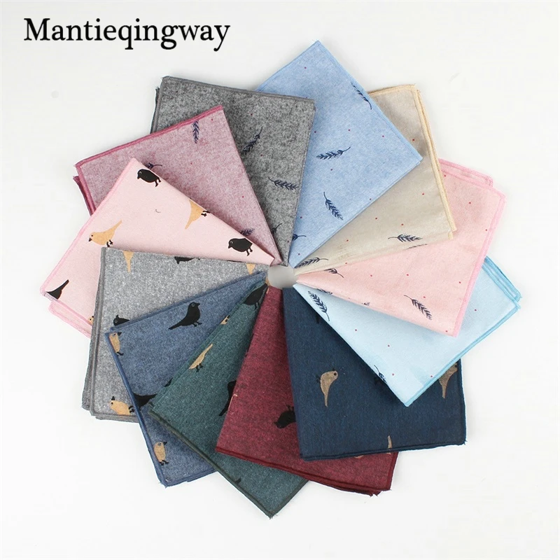 Mantieqingway Повседневное Животные Pattern Pocket Square платок для мужской костюм хлопка 24*24 см платок грудь Полотенца Hanky