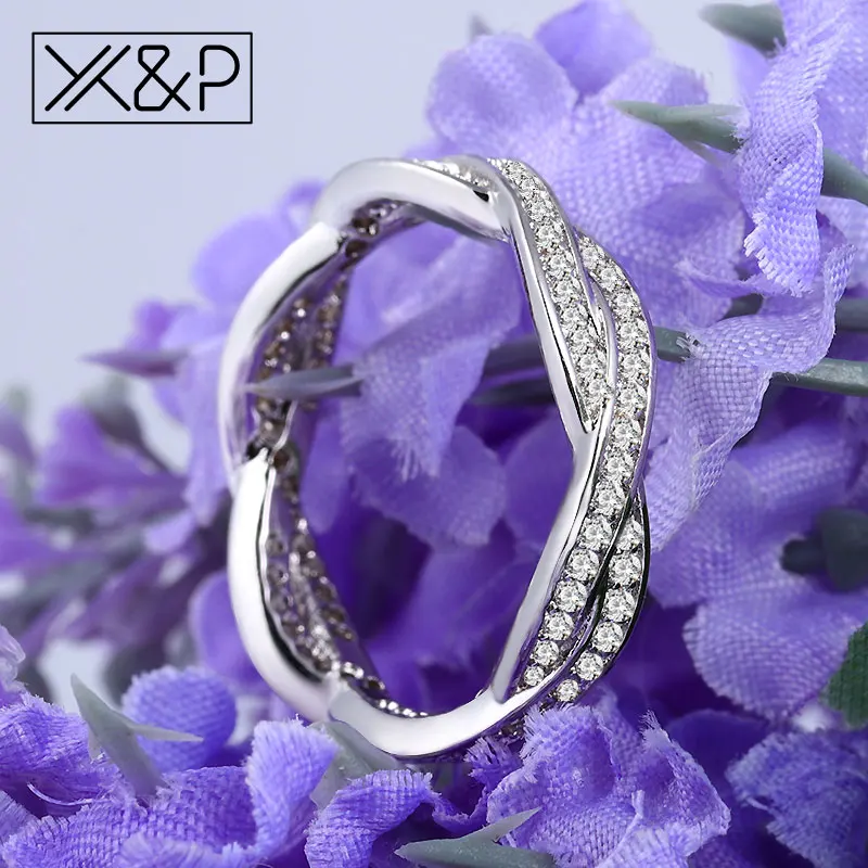 X& P модные 925 пробы, серебряные плетеные кольца для мужчин и женщин, прозрачные подлинные кольца для мужчин и женщин