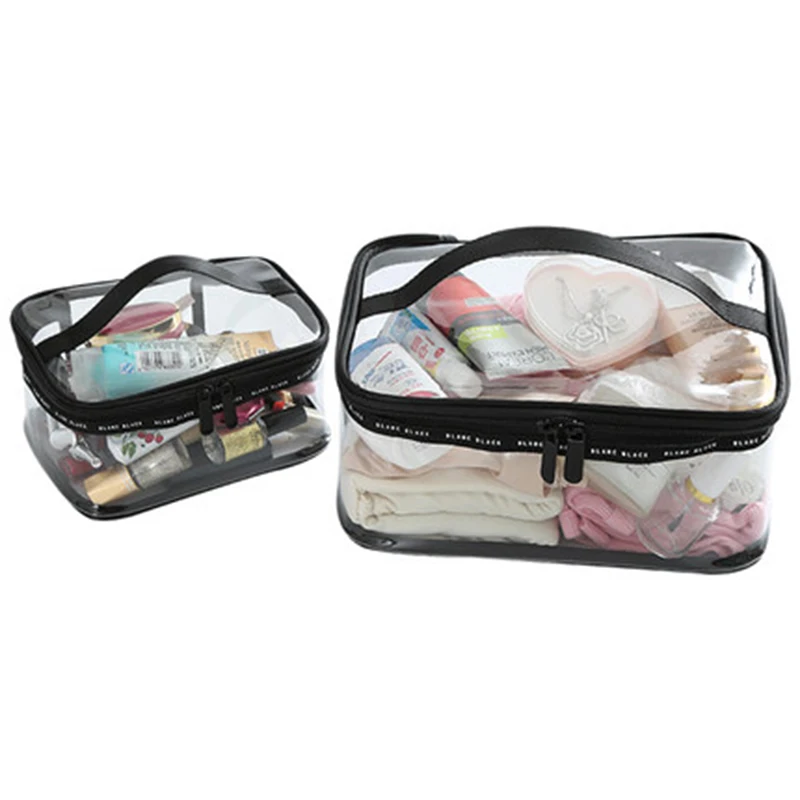  Women PVC Transparent Cosmetic Bag Clear Zipper Travel Make Up Case Makeup Beauty Organizer Storage