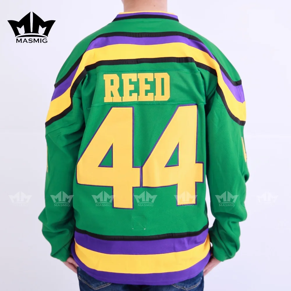 

MM MASMIG Mighty Ducks #44 Fulton Reed Movie Hockey Jersey Green For Free Shipping S M L XL XXL XXXL