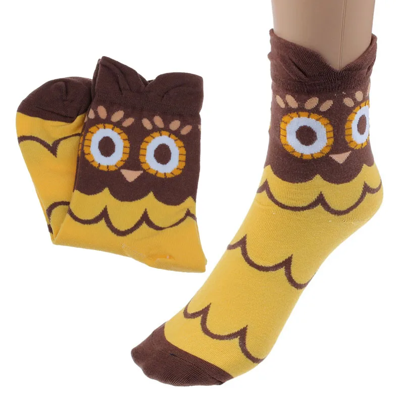 Новые модные уникальные хлопковые носки с милой совой для мальчиков и Chaussette