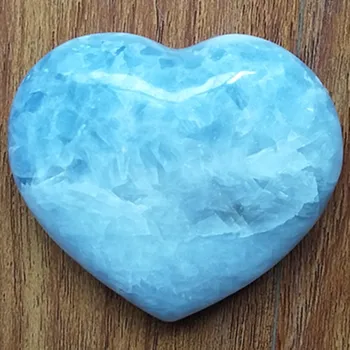 

1pc about 200-250g beautiful natural celestite stones and crystals heart home decoration stone healing crystals