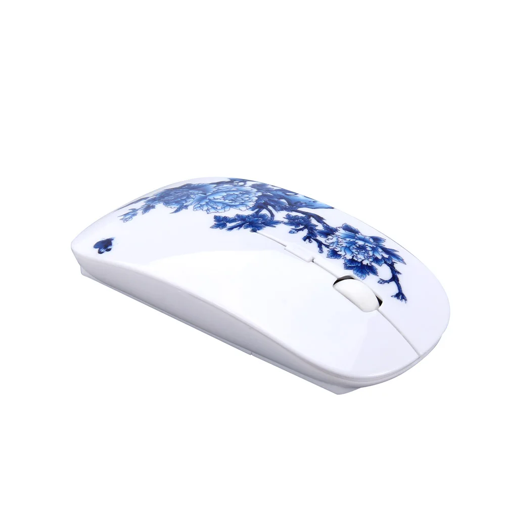 

Portable 2.4Ghz Wireless Mouse USB Elegant Flower Painted Optical Gamer Mice For PC Laptop Computer Gaming Mouse IJS998