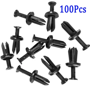 

100Pcs Fastener clips Accessory 5mm Car Retainers Fender Rivets Push pins Nylon Plastic Black replacement 100% brand new