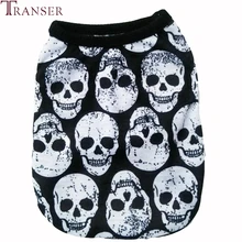 

Transer Pet Dog Clothes For Small Dogs Skeleton Print Cat Dog Vest T-Shirt Black Pet Apparel 80118