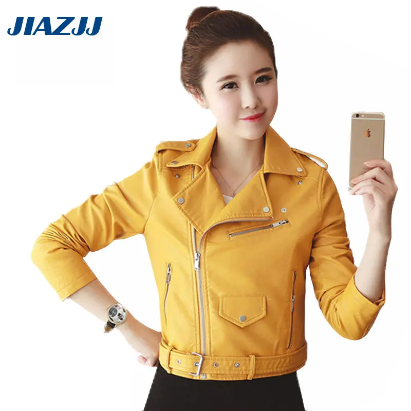Autumn Winter Blue Women Leather Jackets Soft Pu Faux Leather Coats