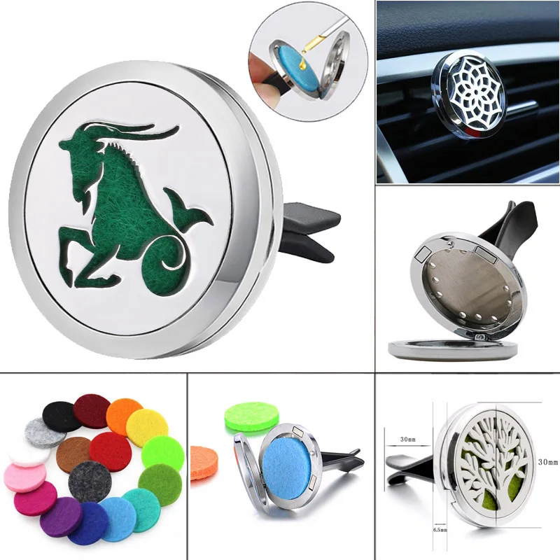 

Capricorn Twelve Constellations Stainless Steel Car Air Freshener Perfume Essential Oil Diffuser Locket Random Send
