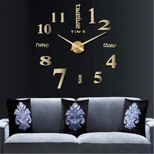 new arrival Quartz clocks fashion watches 3d real big wall clock rushed mirror sticker diy living room decor free shipping promotion new home decor large roman mirror fashion modern quartz clocks living room diy wall clock sticker watch free shipping
