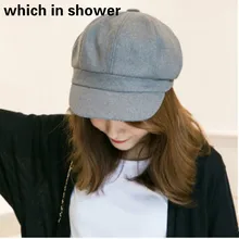 Модная теплая шерстяная шапка-берет для женщин, однотонная Зимняя шерстяная кепка газетчика, газета, для мальчиков, женская кепка, винтажная восьмиугольная кепка, Женская кость