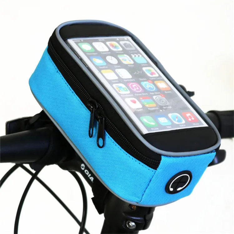 Велосипедный Руль сенсорный экран сумка, водонепроницаемый, для езды на мотоцикле, для 7 дюймов мобильного телефона, чехол для телефона, велосипедная Передняя рама руль сумки