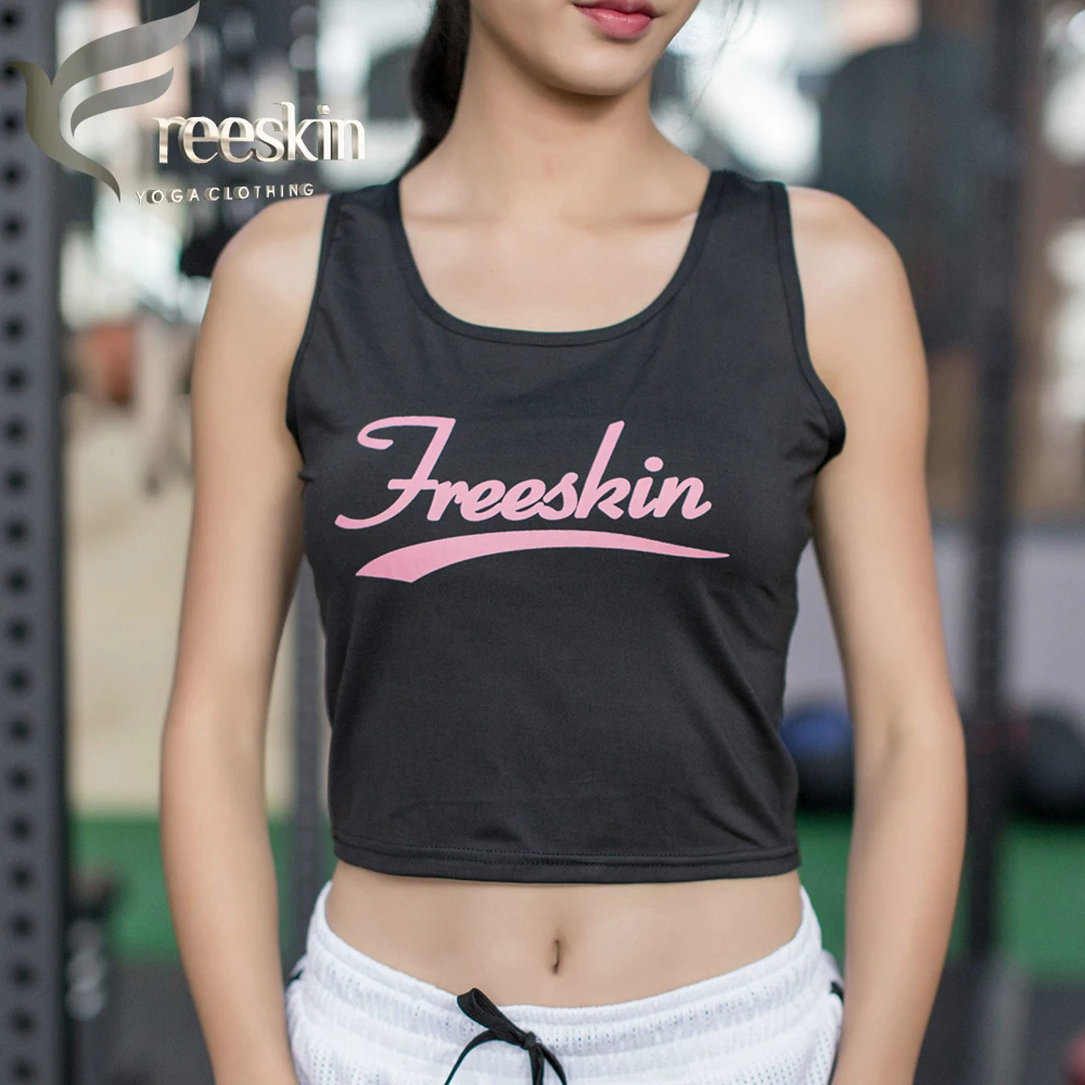 

Freeskin Women Sport Tank Top Sexy Sport Shirt Dry Fit Women Fitness Sleeveless Vest Loose Tank Top Workout Gym Singlet