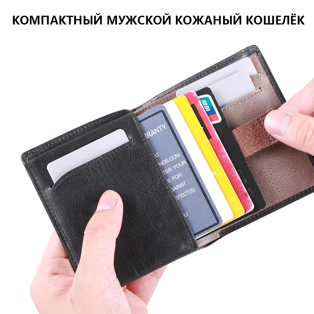 Pabojoe Front Pocket Wallet for Men Genuine Leather Thin Minimalist Bifold Slim Purse-in Wallets ...