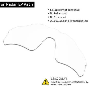 SmartVLT Sunglasses Replacement Lenses for Oakley Radar EV Path - Eclipse Grey Photochromic