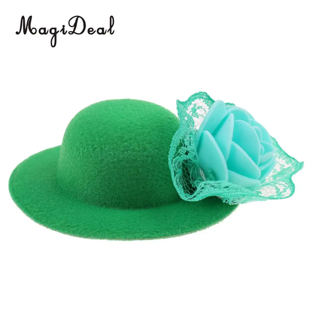 MagiDeal Fashion 1Pc Cloth Vintage Round Bowler Doll Hat Cap for 28-30cm Doll Clothes Accs Dollhouse Decor Children Toy 8Colors