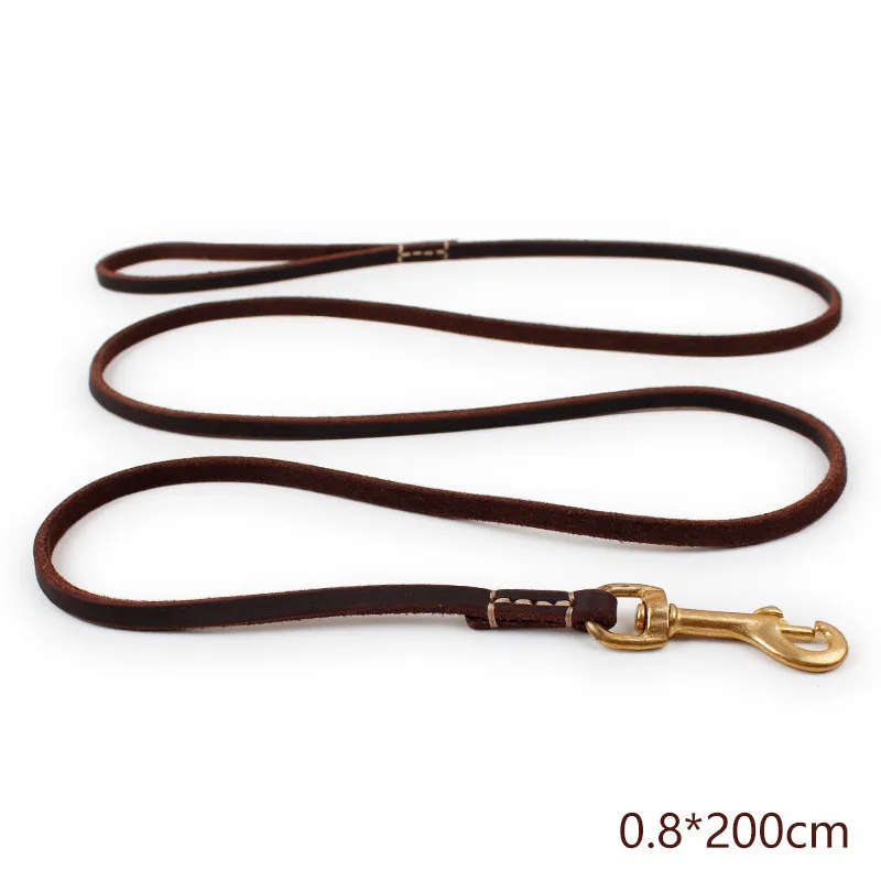 Genuine Cow Leather Pet Dog Leash Outdoor Walking Lead Puppy Leashes For Small Medium Dogs 150 200 CM Training Leads Dog Leash  (9)