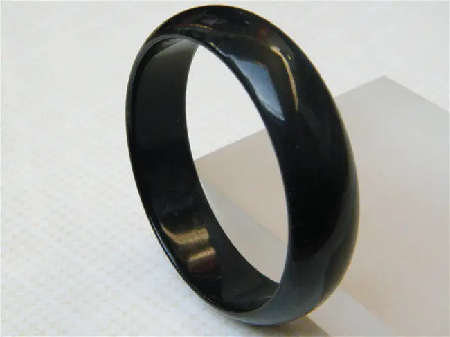 

Hot sell ->@@ NEW Chinese Beautiful Genuine Natural Black Jade Gems Bracelet Bangle 62.5mm NEW -Top quality free shipping