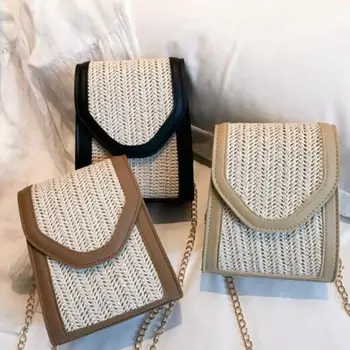 

2020 New Square Straw Bags Women Summer Rattan Bag lady Handmade Woven Beach Cross Body Bag Bohemia Handbag Bali travel vocation