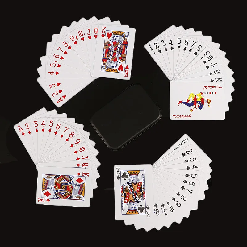 Металлическая коробка золотой черный покер водонепроницаемые игральные карты Новинка коллекция подарок прочный покерный семейный вечерние настольные игры - Цвет: Белый