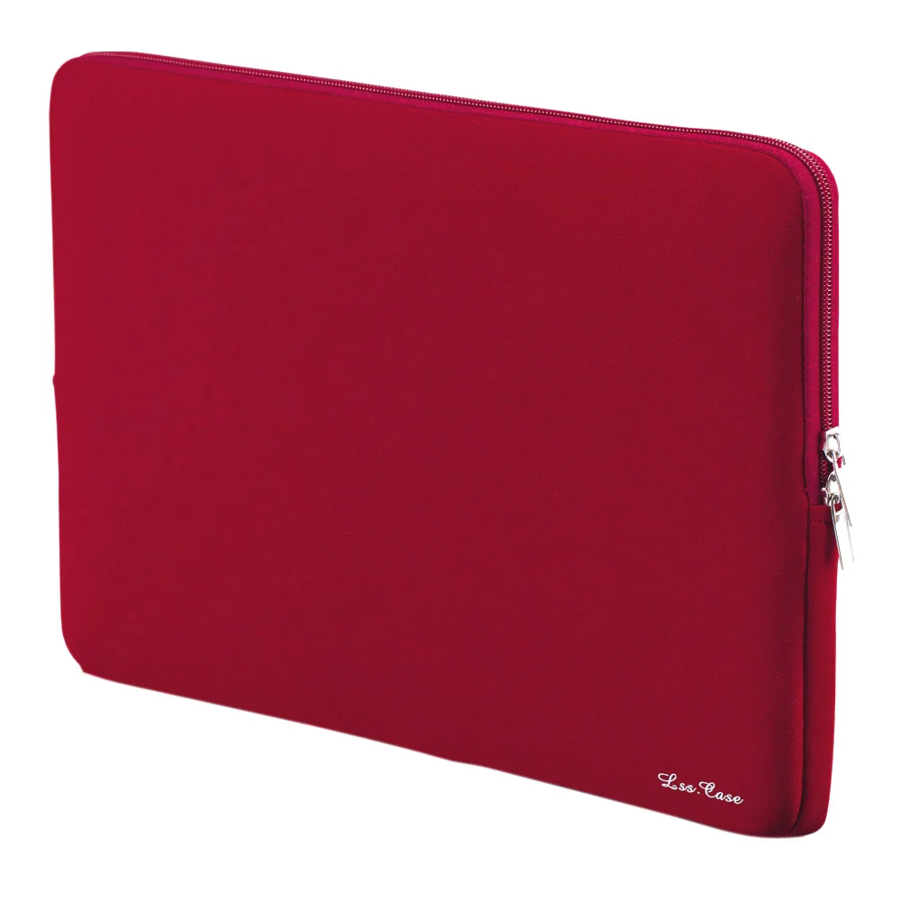 Модная новая сумка для ноутбука на молнии, Мягкий рукав 11, 13, 14, 15 дюймов, чехол для MacBook Air pro, ультрабук, ноутбук, планшет, портативный - Цвет: Red