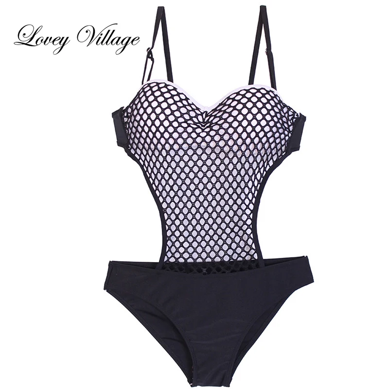 Lovey Village One Piece Swimsuit 2017 Sexy Swimwear Women Bodysuit