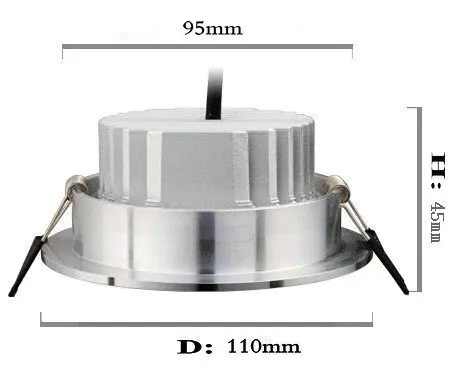 

Free shipping CE&ROHS AC110~240V 7*1W LED Ceiling lamps Cool white/Warm white Aluminum Silver shell 7W LED Downlight