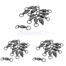 30 шт. сверхмощный шарикоподшипник вращающиеся твердые кольца рыболовные Вертлюги черный 5