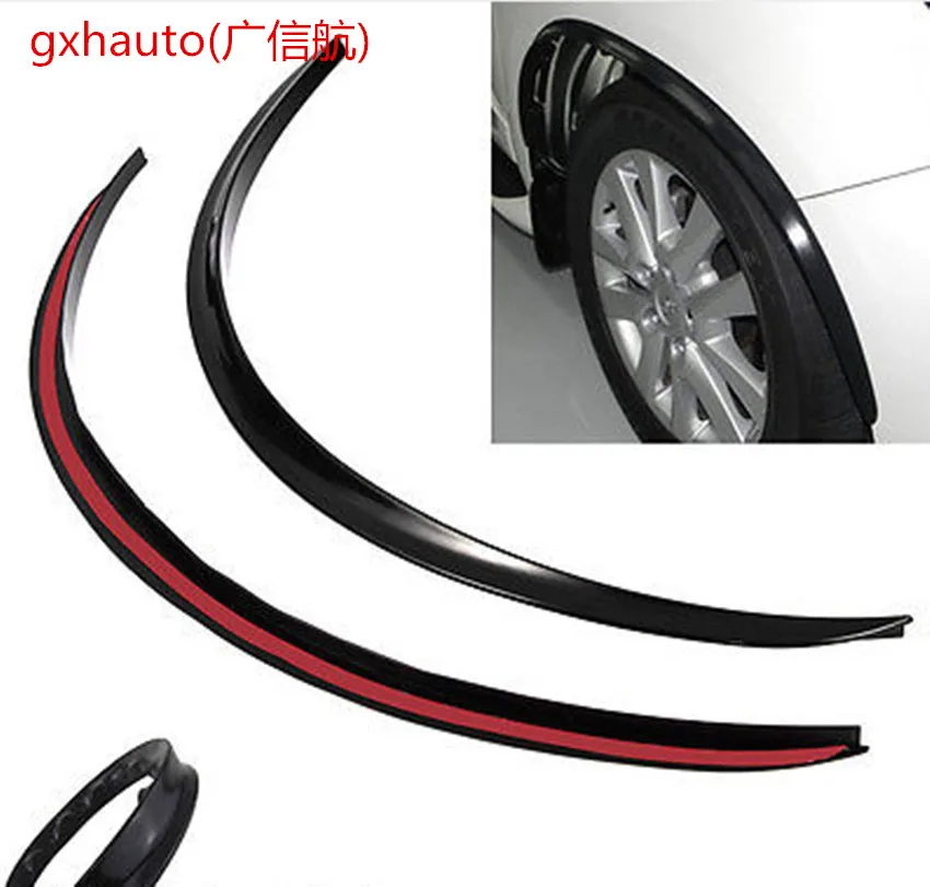 

2 Pcs Black Car Truck Fender Flare Wheel Eyebrow Stickers Protection Soft Rubber