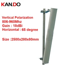2,5 метров большая 18dbi вертикальная поляризация 65 градусов 806-960 МГц панель GSM антенна базовая станция Использование CDMA GSM антенна FDD LTE антенна