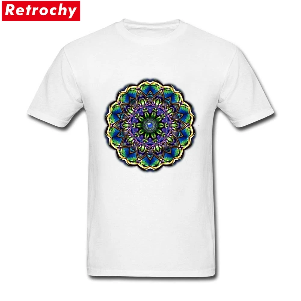 cheap Custom Cotton Short Sleeve GOLDEN MANDALA DESIGN T SHIRT 184 T Shirts Novelty Men XXXL Tshirt In