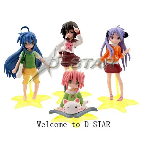 

Free Shipping 6 sets Lucky Star Anime Solide PVC Action Figure Model Collection Toy Gift (4pcs per set)