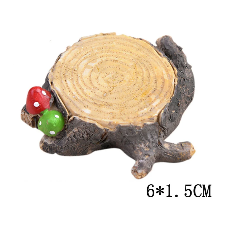 

2 Pieces Miniature Fairy Garden Mini Tree Stumps Ornament Dollhouse Plant Pot Figurine DIY Decor Home Decoration