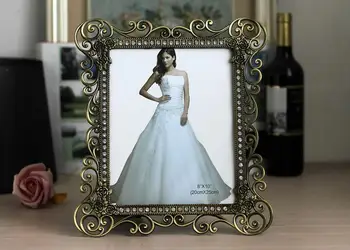 

7inch 10inch Vintage Bronze Photo Frames Metal Alloy Picture Frame Wedding Bridal Favor Gifts home decoration XC029
