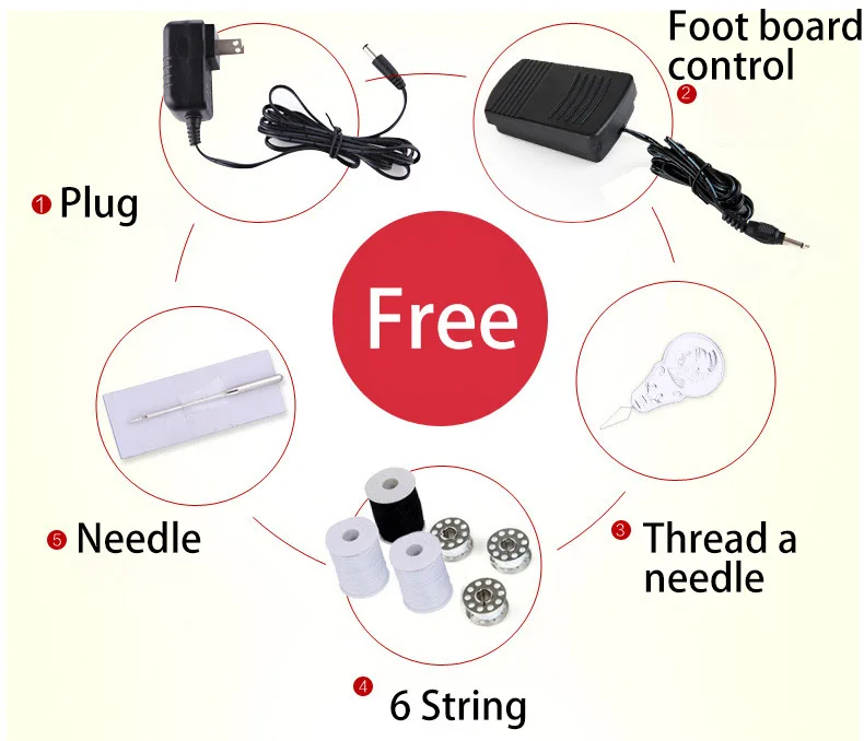 Мини электрические швейные машины с швейной машиной Аксессуары Регулируемый, автоматический стежок шитье Рукоделие беспроводные ткани инструмент