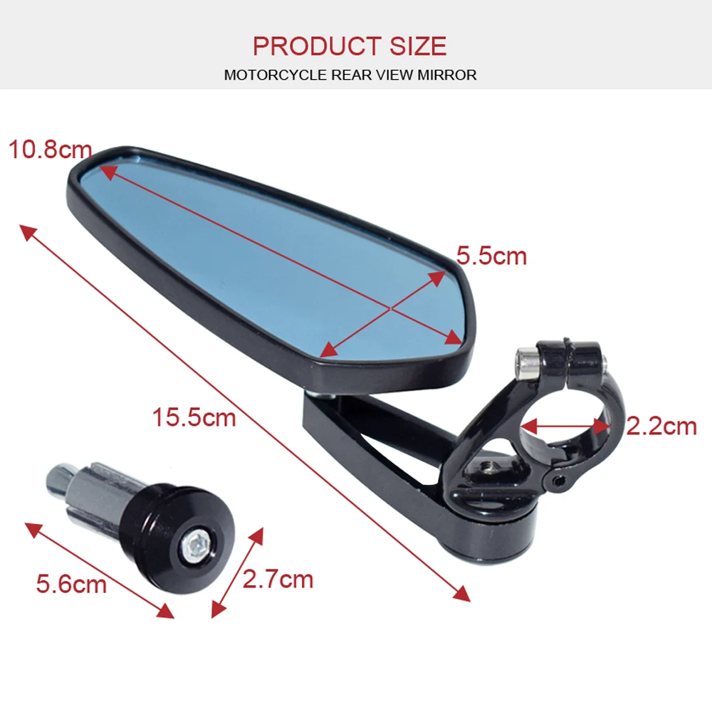 7/" 22 мм Универсальный Мотоцикл левый и правый зеркало заднего вида мотоцикл руль Конец Зеркала заднего вида