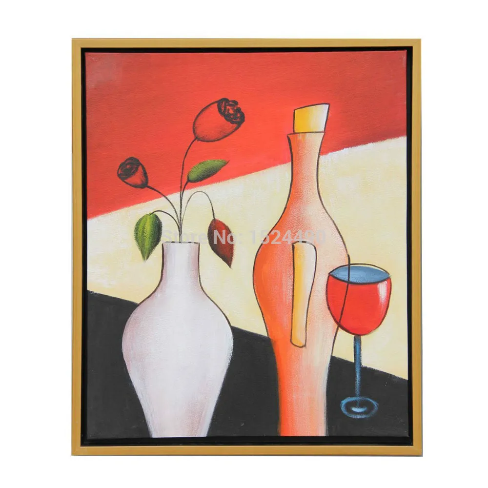 Handmade Flower Vases Oil Painting decorates canvas Wall Art Modern
