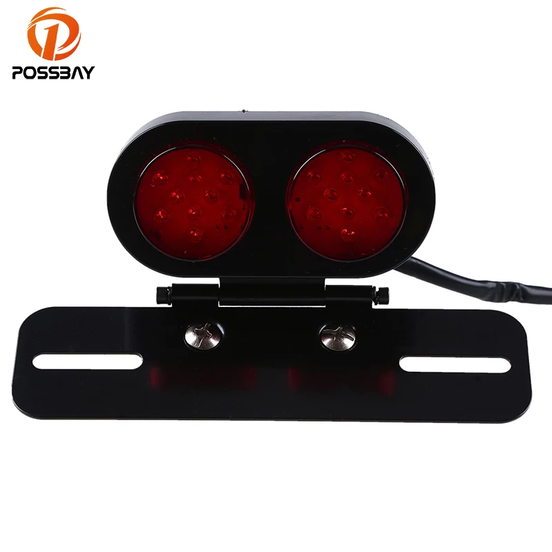 POSSBAY Red Light Motorcycle Tail Light Scooter Motocross Rear Stop