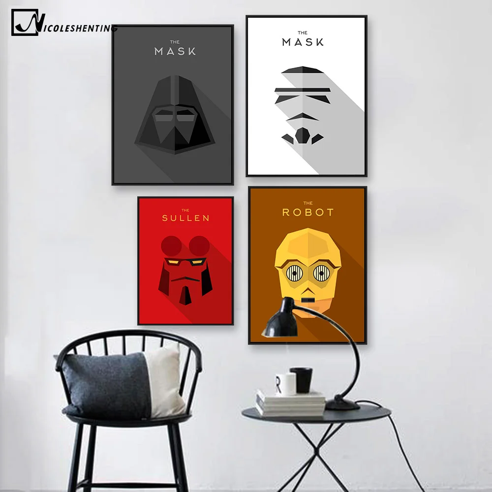 

Star Wars 7 Minimalist Art Canvas Poster Painting Darth Vader Stormtrooper Movie Wall Picture Print Home Room Decoration 337