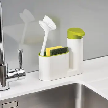 

AsyPets Multifunction Soap Liquid Dispenser Sponge Drain Stoarge Rack for Kitchen Bathroom