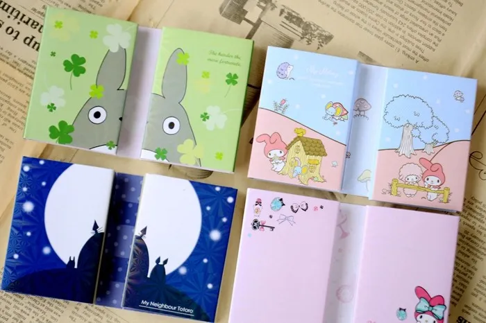 4 шт./партия Totoro& Melody блокнот для заметок Kawaii sticky note складной почтовый стикер канцелярские принадлежности офисные принадлежности Школьные принадлежности F355