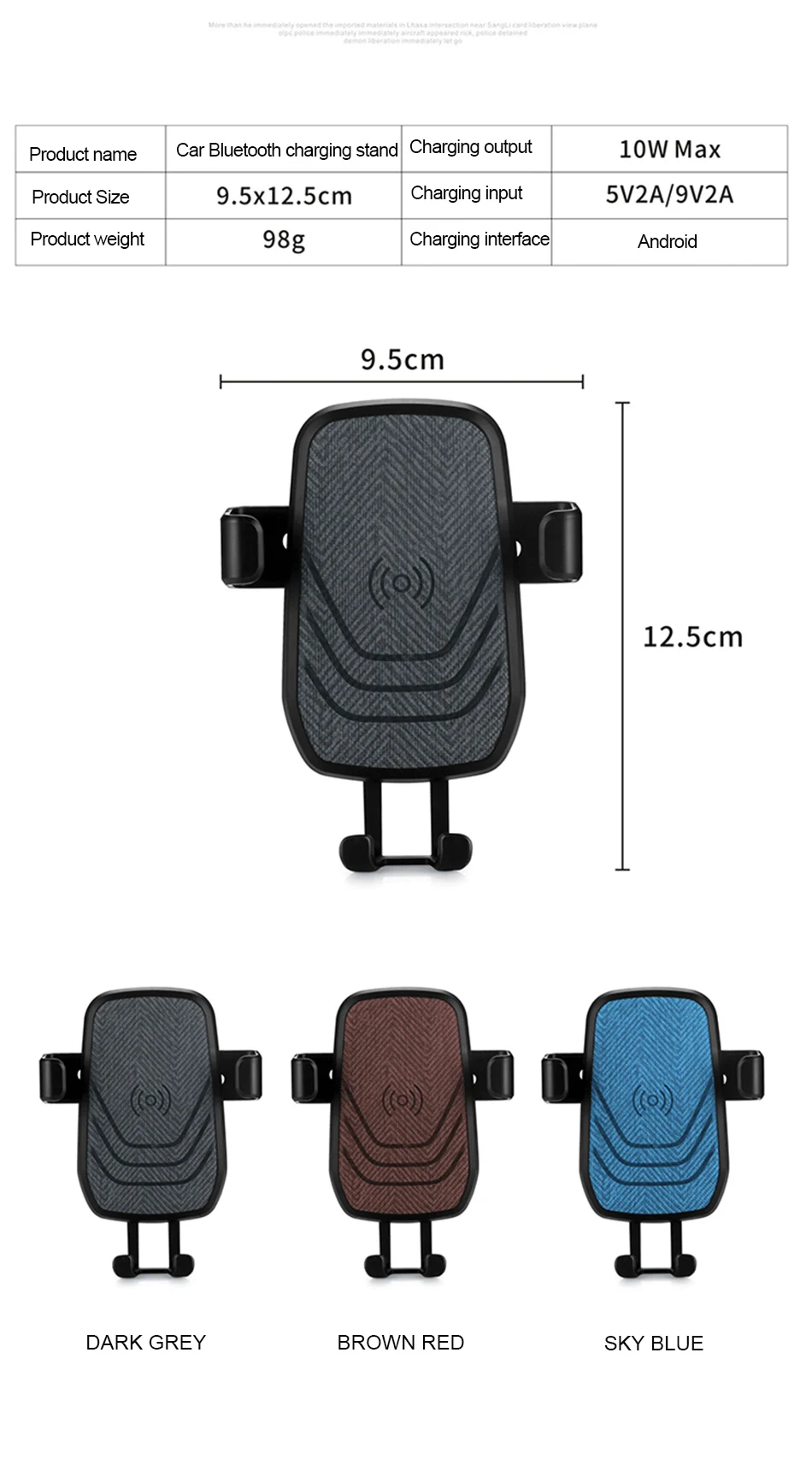!ACCEZZ 2 in 1 Car Phone Holder&10W Fast Wireless Charger For iPhone 8 X Samsung S6 5 Mount Portable ABS Phone Wireless Charging (9)