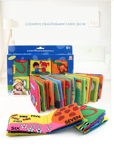Hot Sale Baby Early Education Cloth Book Washed tear not bad Fabric Book 6SET Book For Baby Gift