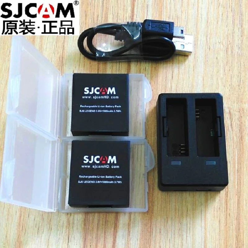 

SJCAM SJ6 Legend Original Accessories SJ6 Batteries Rechargable Battery Dual Charger Battery Case For SJCAM Action Sports Camera