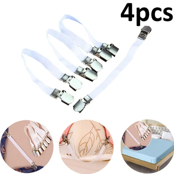 

New 4pcs Grippers Bed Sheet Fasteners Clip Cover Elastic Straps Bedding Clips holders useful Accessories Home Indoor Decoration