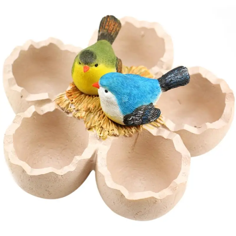 

Flower Pot Bird With Egg Figurines Resin Crafts Garden Hydroponic Plant Ornaments Home Decor Accessories Gifts