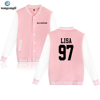 

Blackpink Kpop Baseball Jacket coat winter black pink korean sweatshirt jaqueta feminina streetwear plus size Jackets hoodies