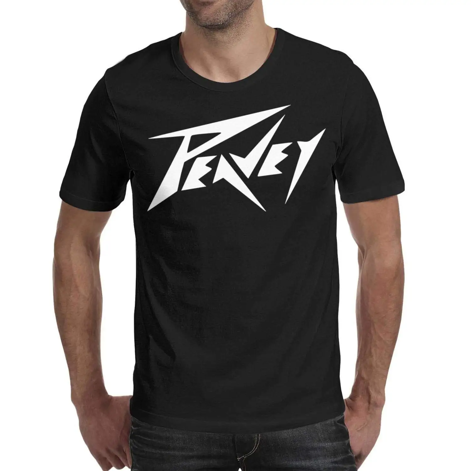 

M.STRA Men's Peavey-Electronics-Guitars-Logo- Cotton Short Sleeved T-Shirts