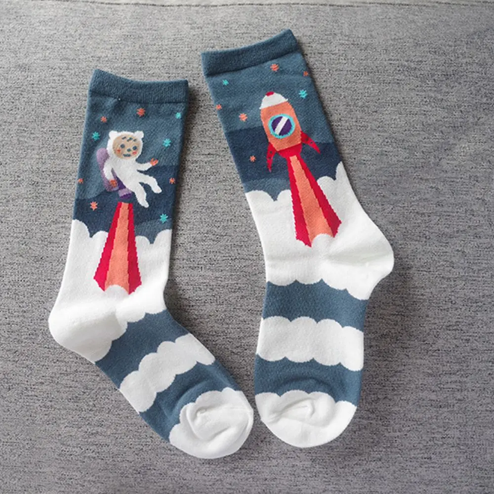 Модные Повседневные носки с геометрическим рисунком для мальчиков и девочек, 1 пара теплые короткие носки из хлопка